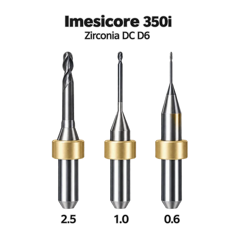 Lodden Dental Milling Burs, Lmesicore 350i Zirconia